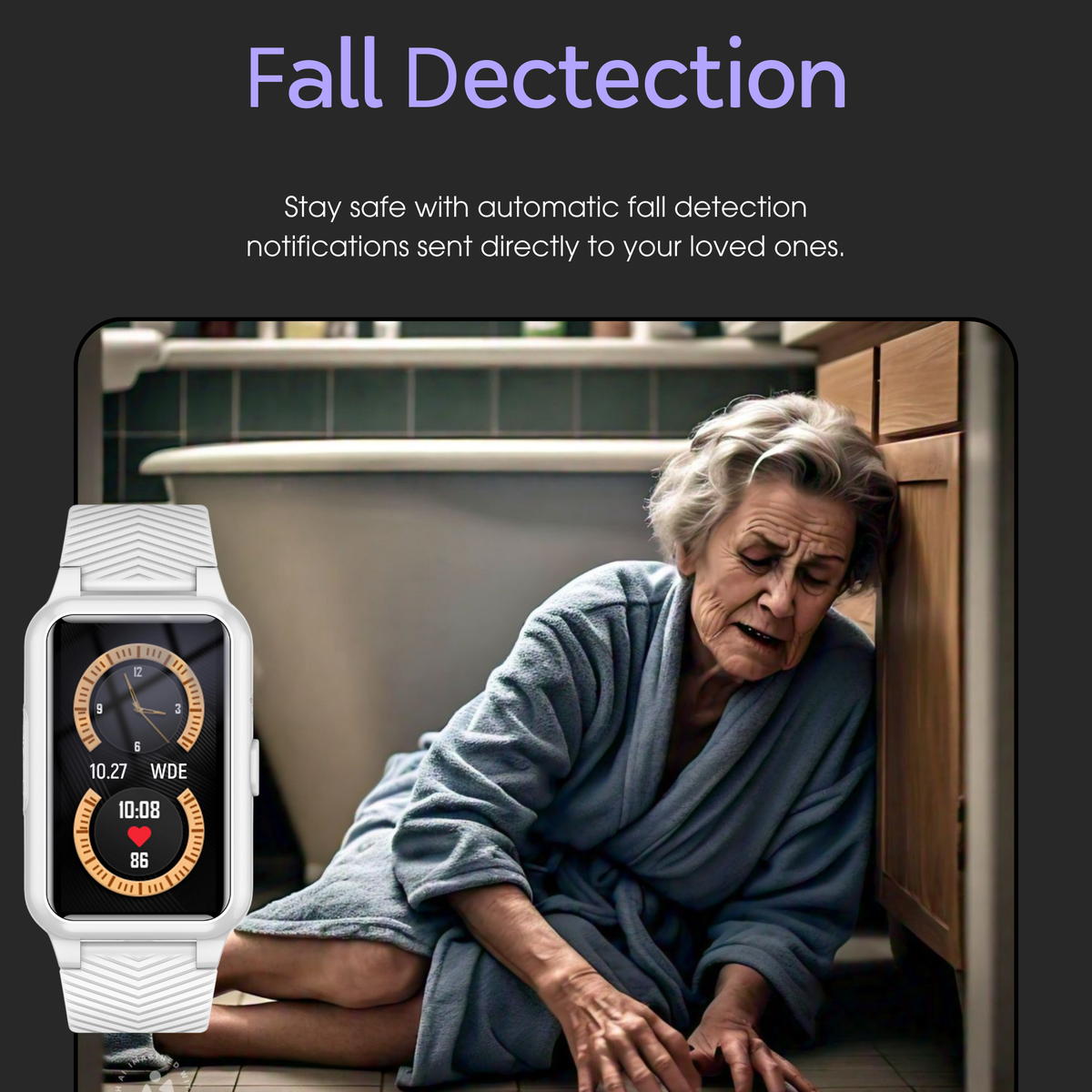 Lindegade | Faldregistreringsur til ældre - 4G medicinsk alarm med GPS & SOS smartwatch