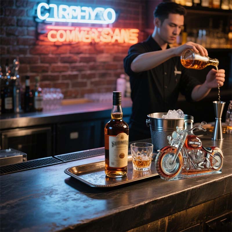 Lindegade | Harley Motorcykel Formet Whiskey Karaffel til Hjemmebaren