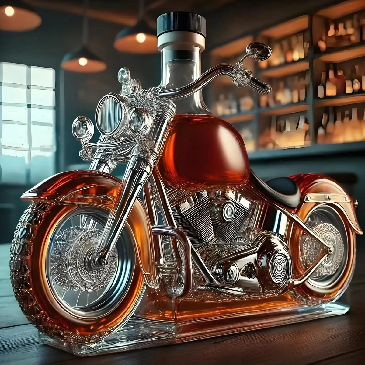 Lindegade | Harley Motorcykel Formet Whiskey Karaffel til Hjemmebaren