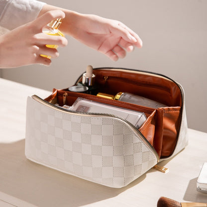 Lindegade | Luksuriøs Ternet Make-up Kosmetik Taske
