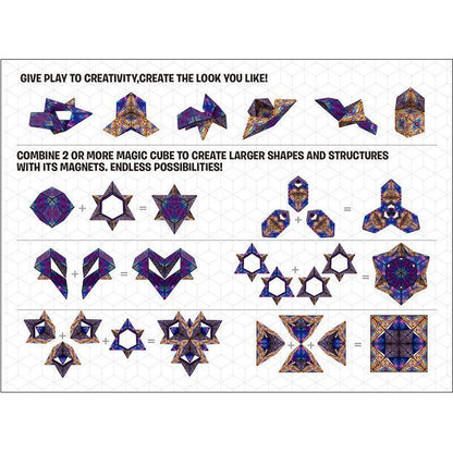 Lindegade | Magnetisk Transformerende Terning | Transformerende Puslespil Legetøj | Multifarvet