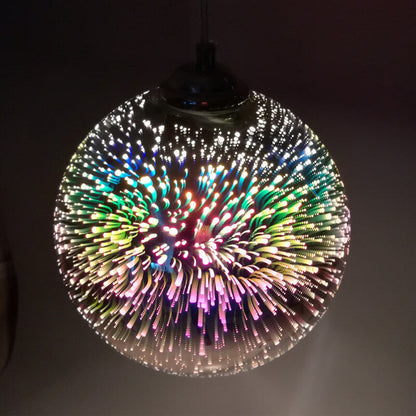Lindegade | Moderne Kreativ 3D Farverig Fyrværkeri Glas 1-Lys Kuppellampe