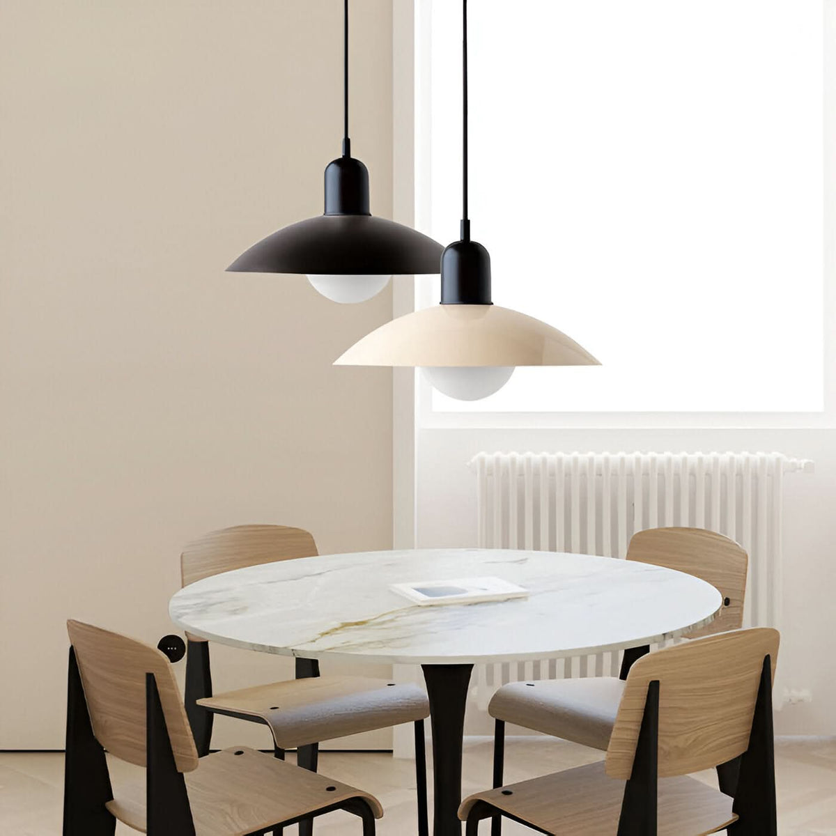 Lindegade | Moderne Macaron Bauhaus Pendelampe – Jernskærm
