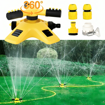 Lindegade | Rotationssprinkler til græsplæne | 360° dækning, vandbesparende teknologi & justerbar spray til effektiv havevanding