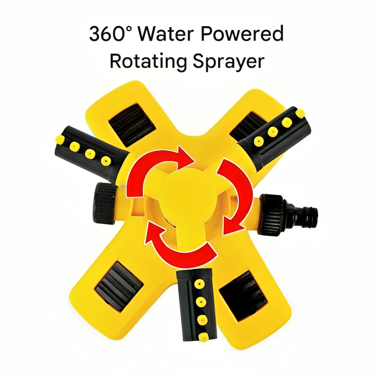 Lindegade | Rotationssprinkler til græsplæne | 360° dækning, vandbesparende teknologi & justerbar spray til effektiv havevanding