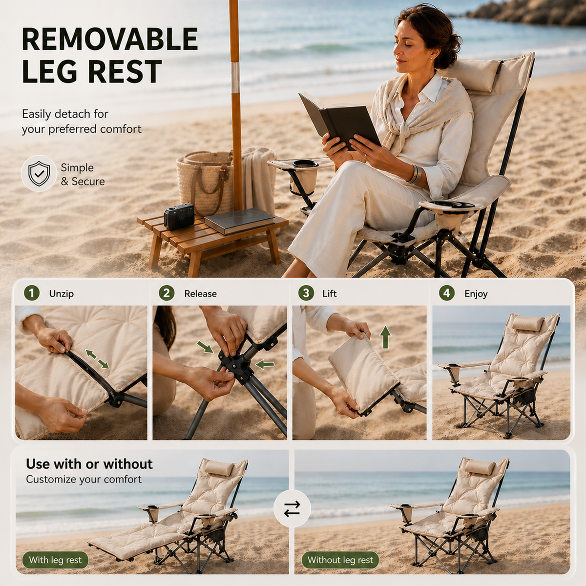 LindegadeLindegade | Reclinoze Foldbar Lænestol til Camping