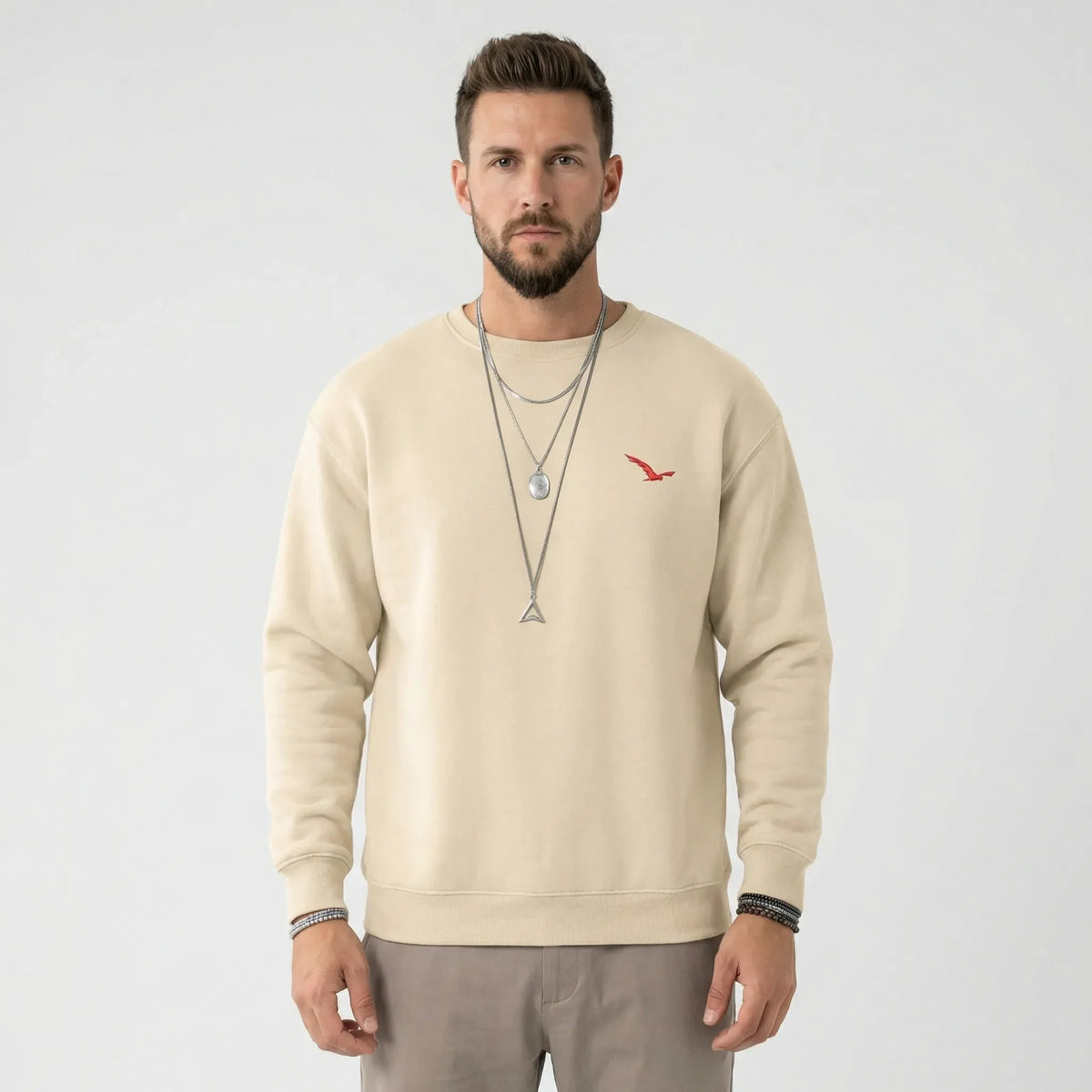 Moderne rundhalset sweatshirt til mænd
