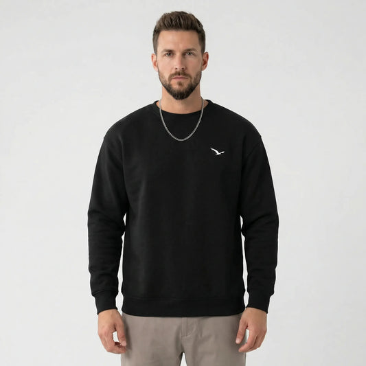 Moderne rundhalset sweatshirt til mænd