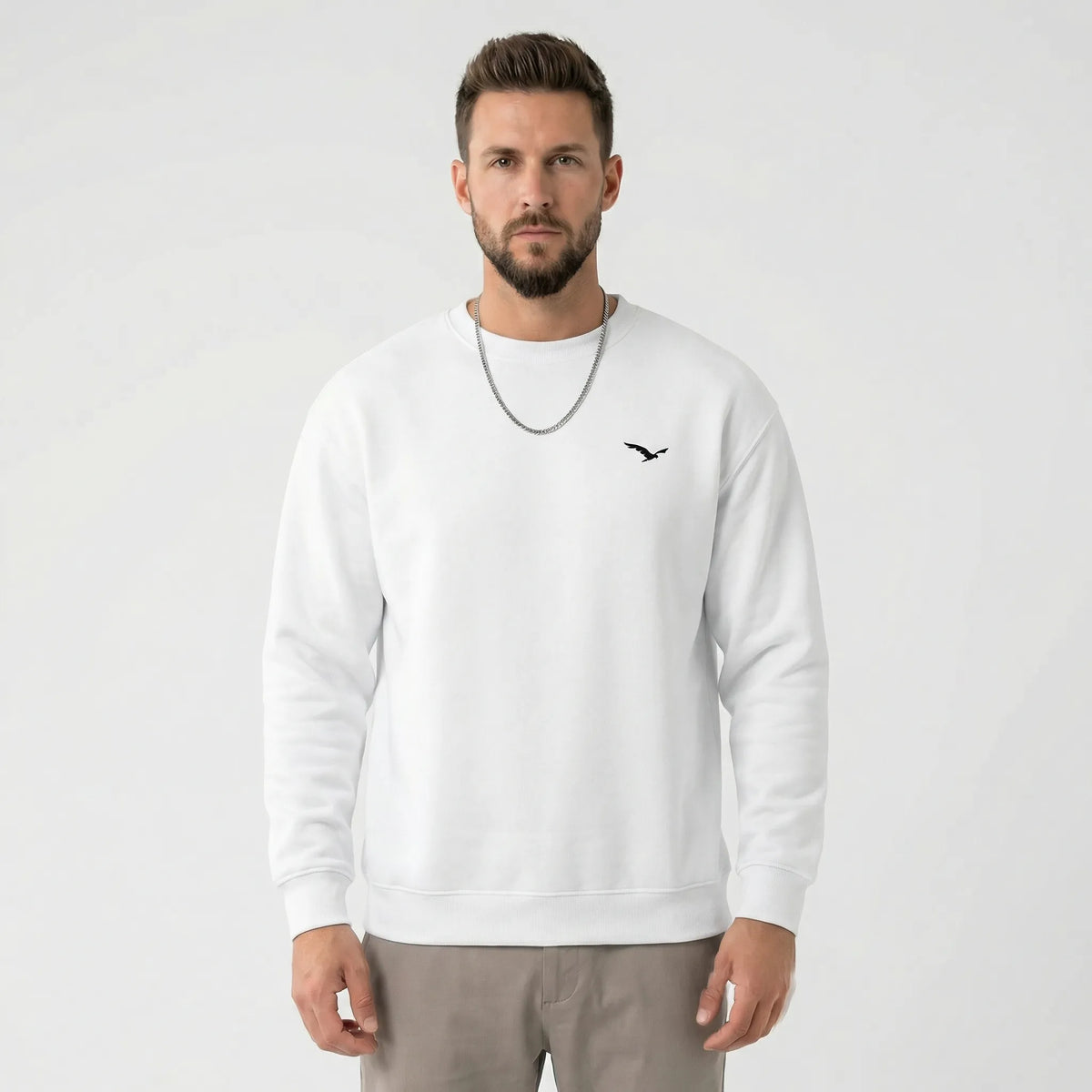 Moderne rundhalset sweatshirt til mænd