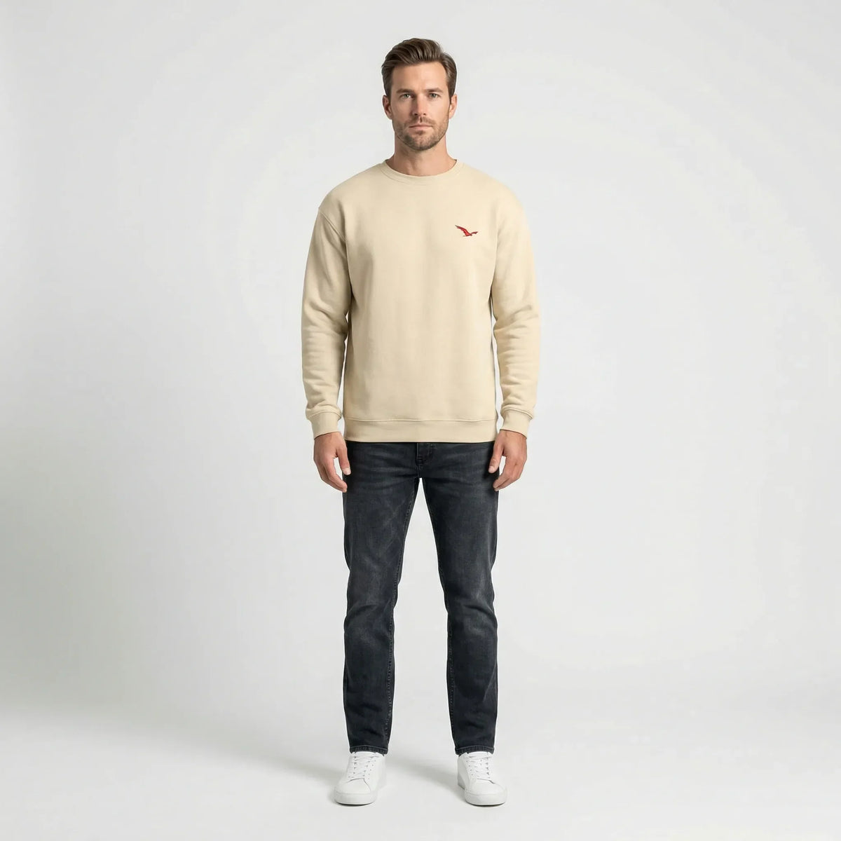 Moderne rundhalset sweatshirt til mænd
