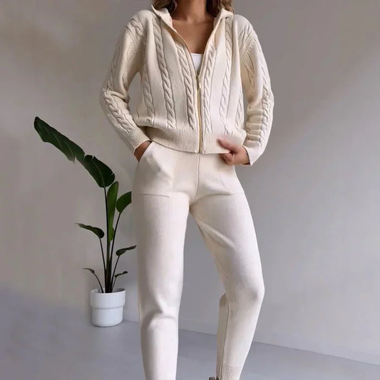 Aziliz | Ensemble de détente pour femme avec sweat à capuche zippé décontracté - Image 1