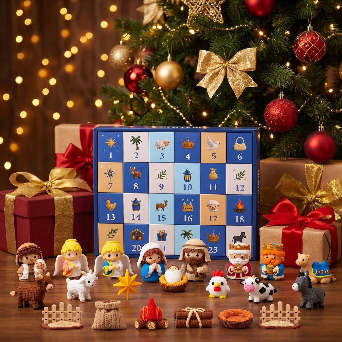 Krybbespil-Julekalender med 24 3D-Printede Figurer