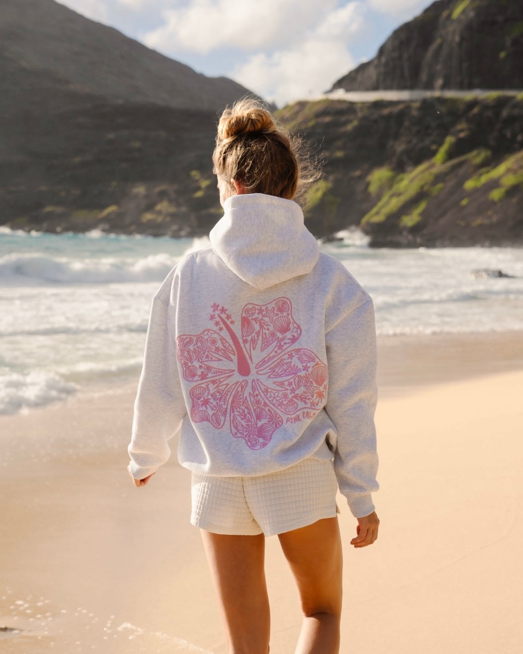 Oversized hættetrøje med tropisk print - Behagelig streetwear