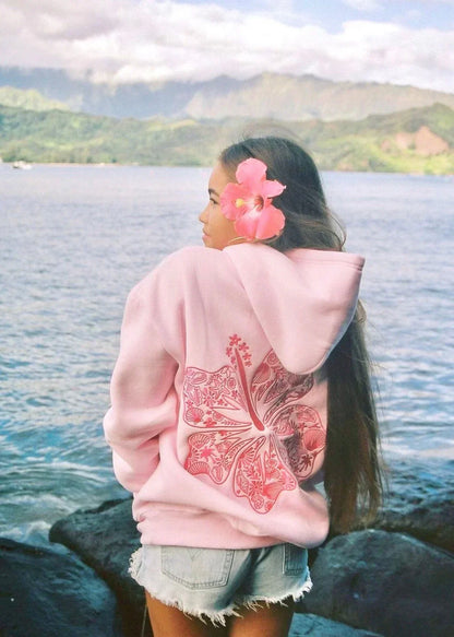 Oversized hættetrøje med tropisk print - Behagelig streetwear