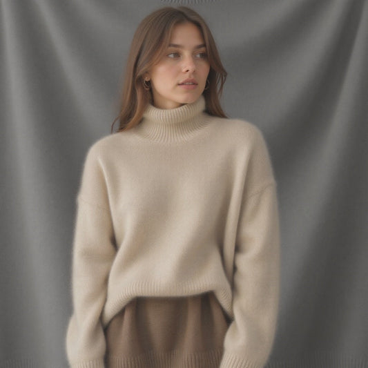 Oversized rullekravestrik i kashmir – blød, varm og elegant