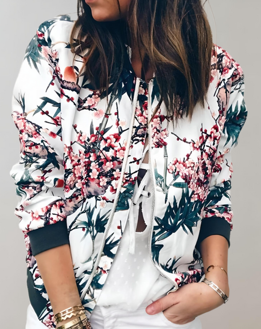 Maéva | Blouson bombardier à fleurs pour femmes - Image 1