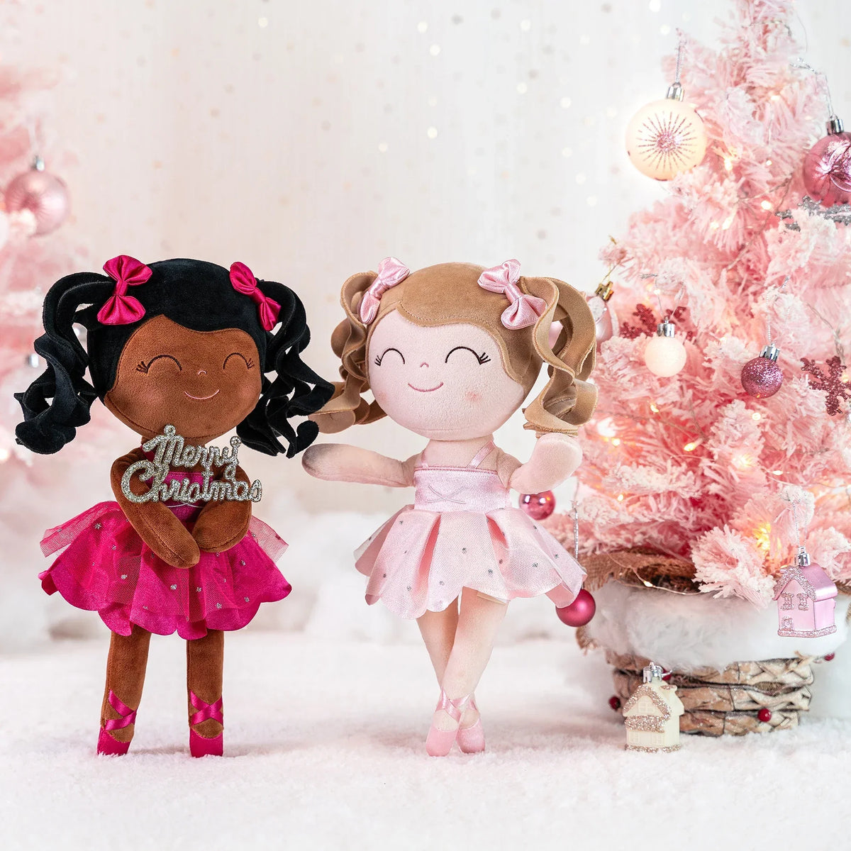 Pige Ballerina Plush Dukke - Blød Fyldt Legetøj med Krone & Tutu