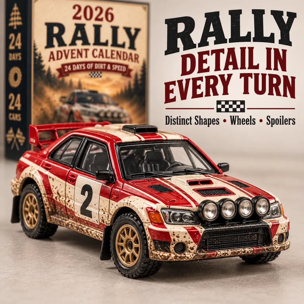 Rally adventskalender 2026 – 24 dage fyldt med rallybiler at samle på