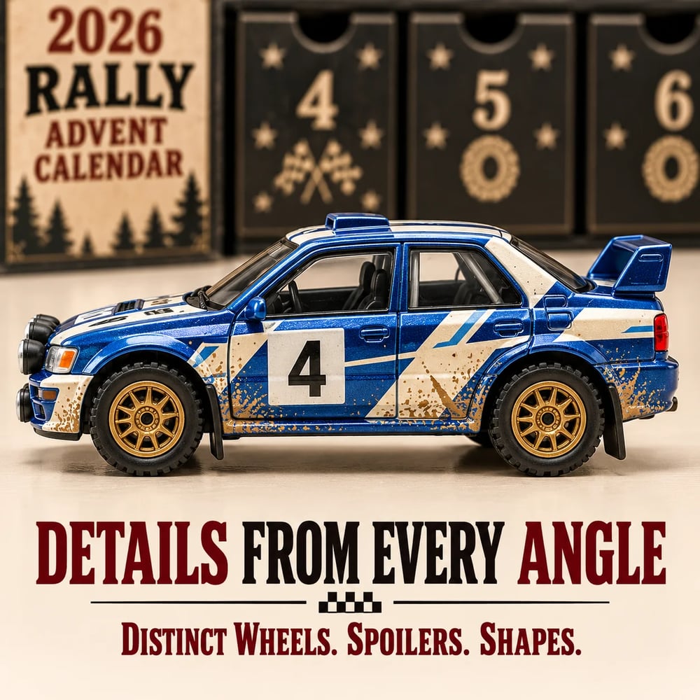 Rally adventskalender 2026 – 24 dage fyldt med rallybiler at samle på