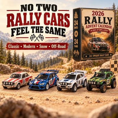 Rally adventskalender 2026 – 24 dage fyldt med rallybiler at samle på