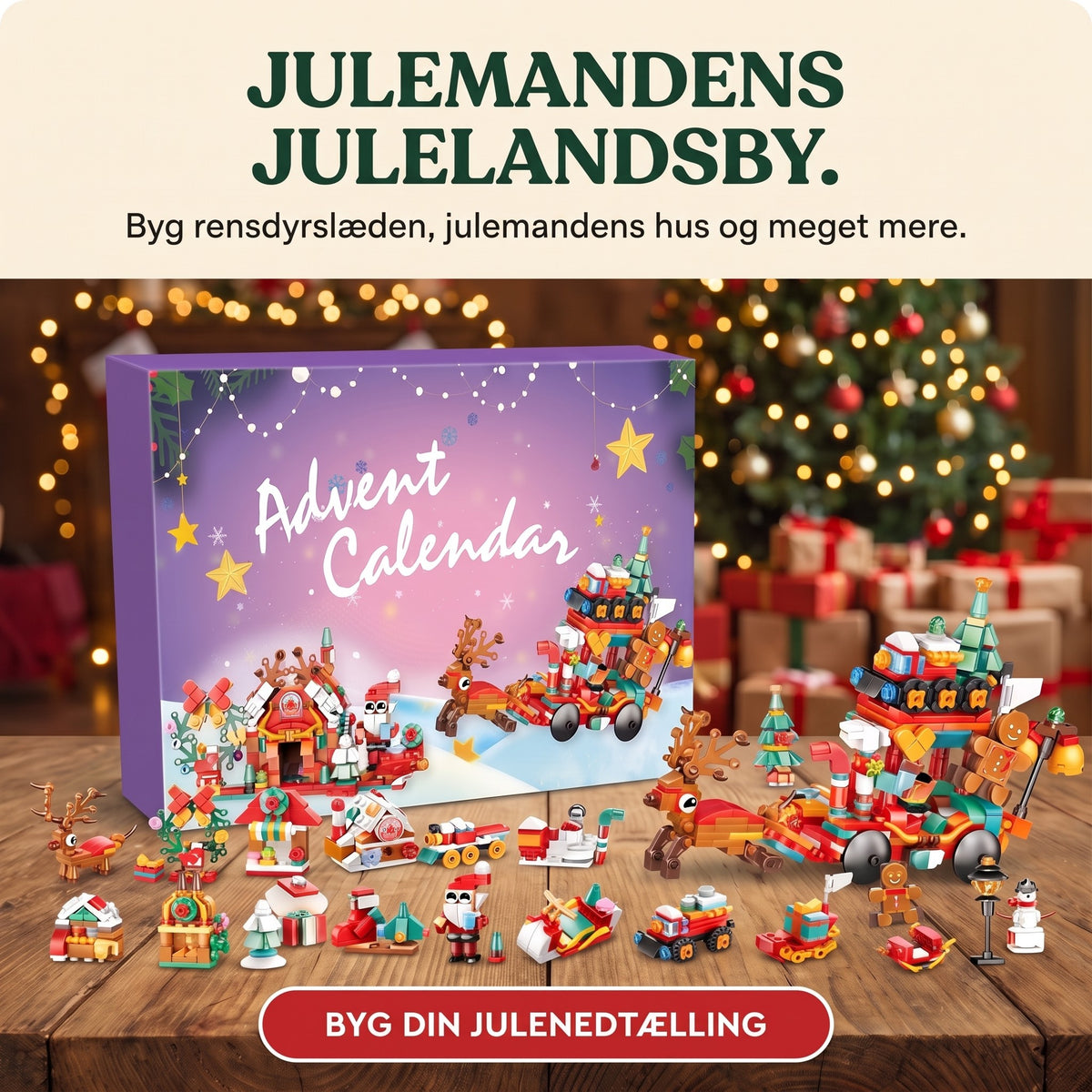 Julekalender med Julemandens Juleby, Byggesæt med Rensdyrslæde