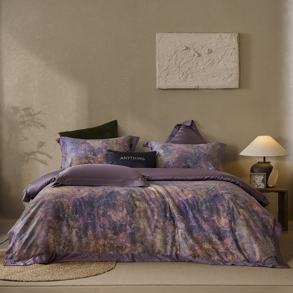 Sengesæt i paisley-jacquard med satinkant