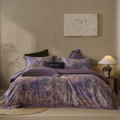 Sengesæt i paisley-jacquard med satinkant