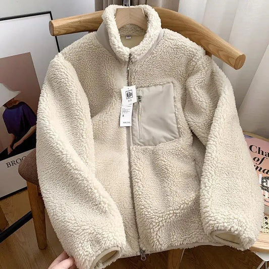 Sherpajakke med lynlås til kvinder