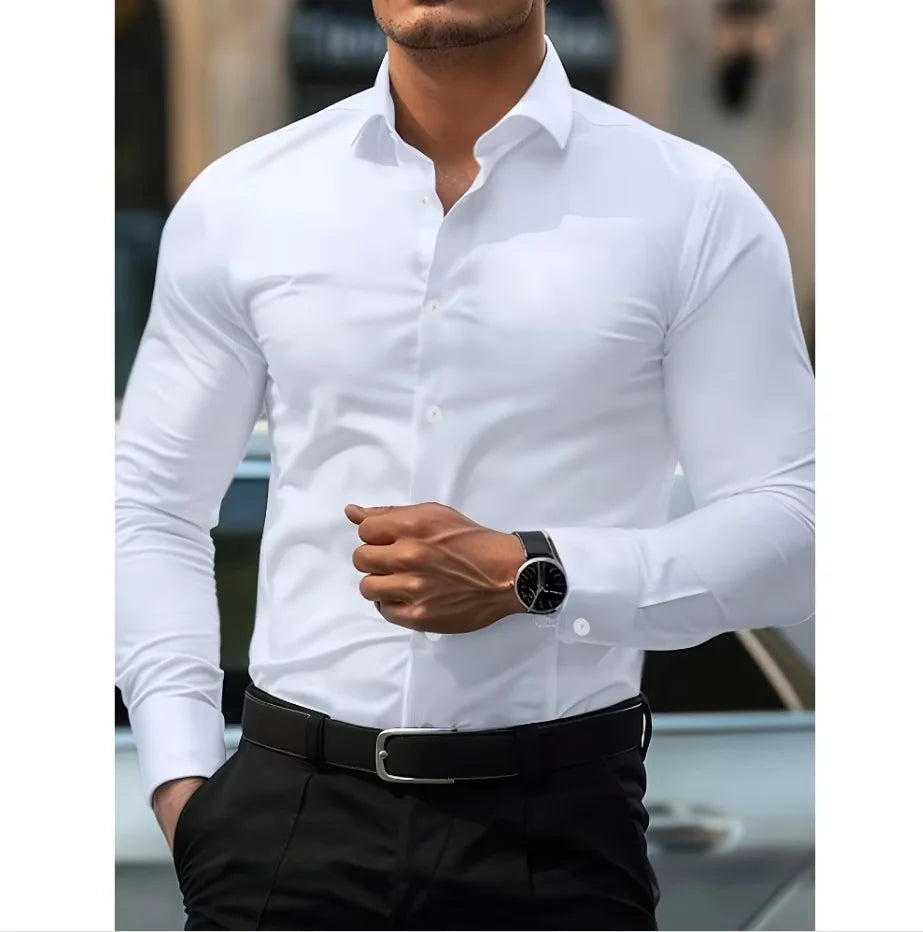 Slim fit button-down-skjorte til mænd til business og casual stil