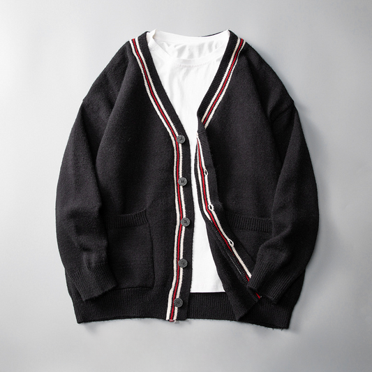 Stribet retro-strikcardigan til damer