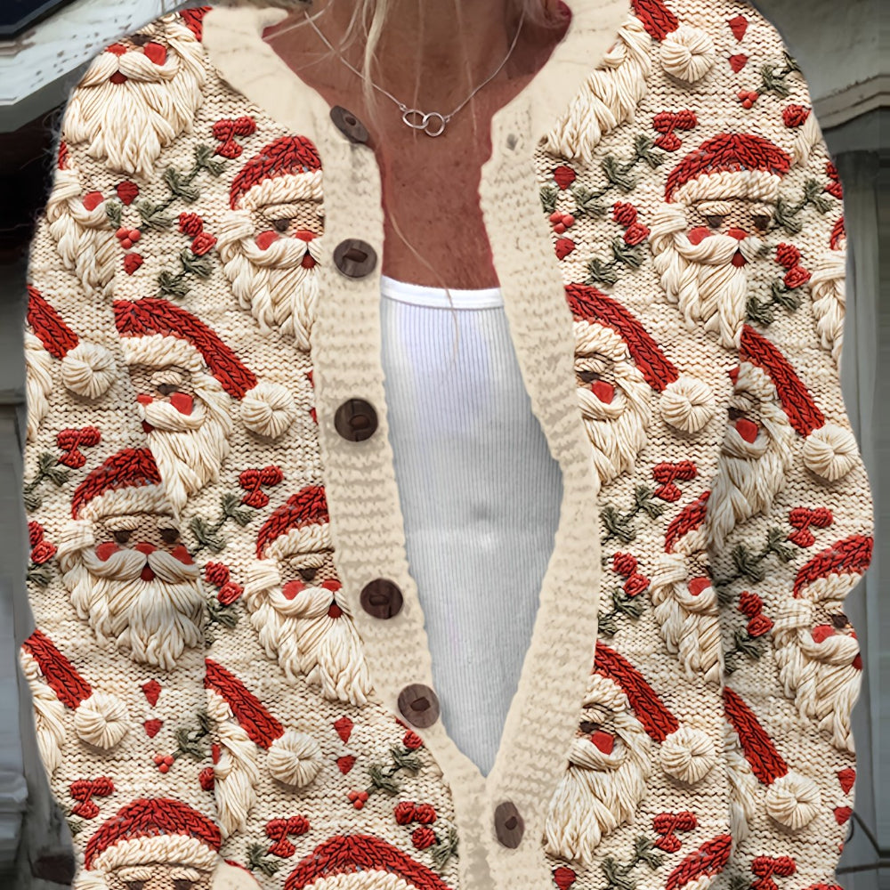 Strikket damecardigan – grim julesweater