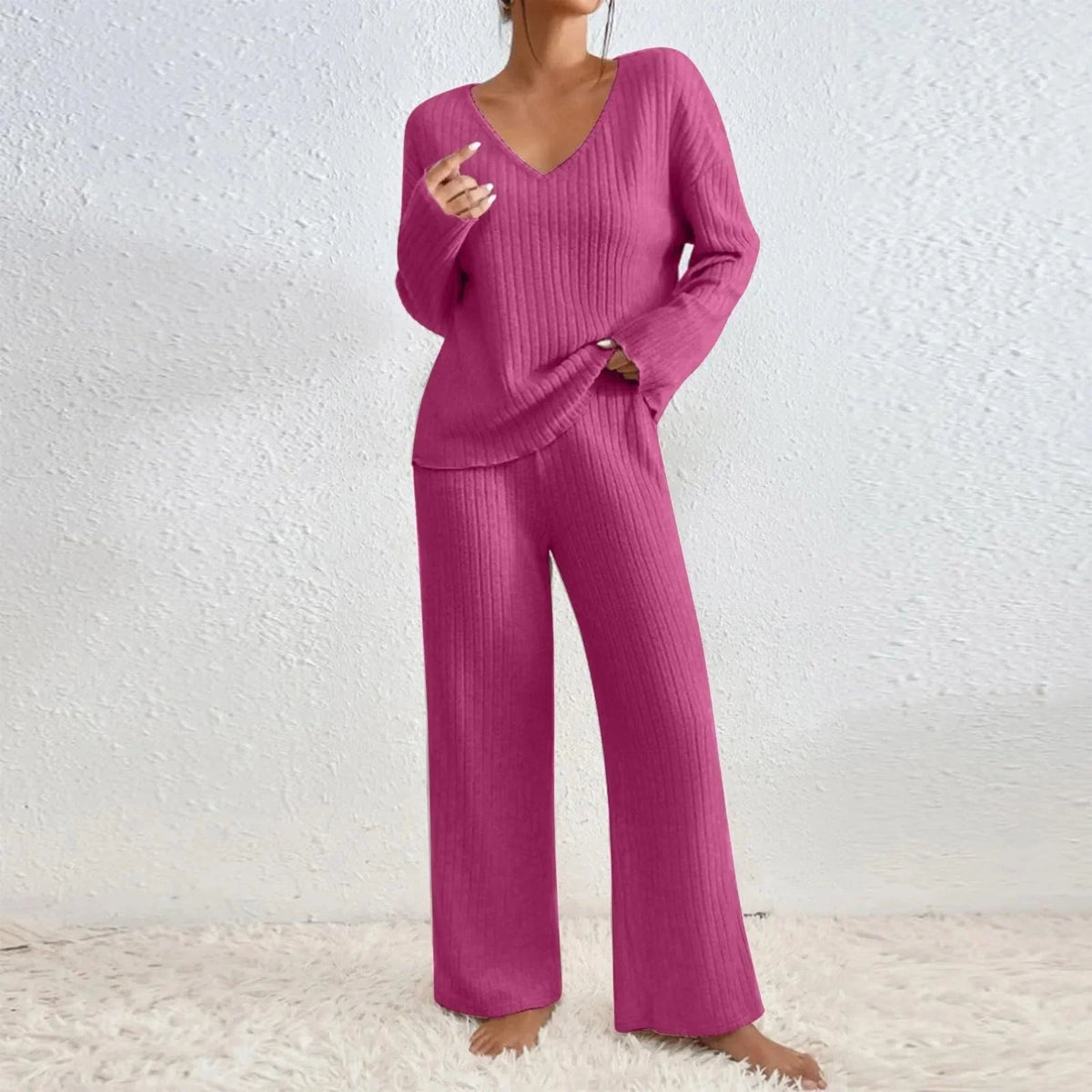 Strikket loungewear-sæt til damer