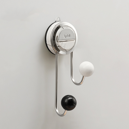 Toiletpapirholder med sugekop uden boring og trælook – rustfrit stål, nem montering på glatte overflader