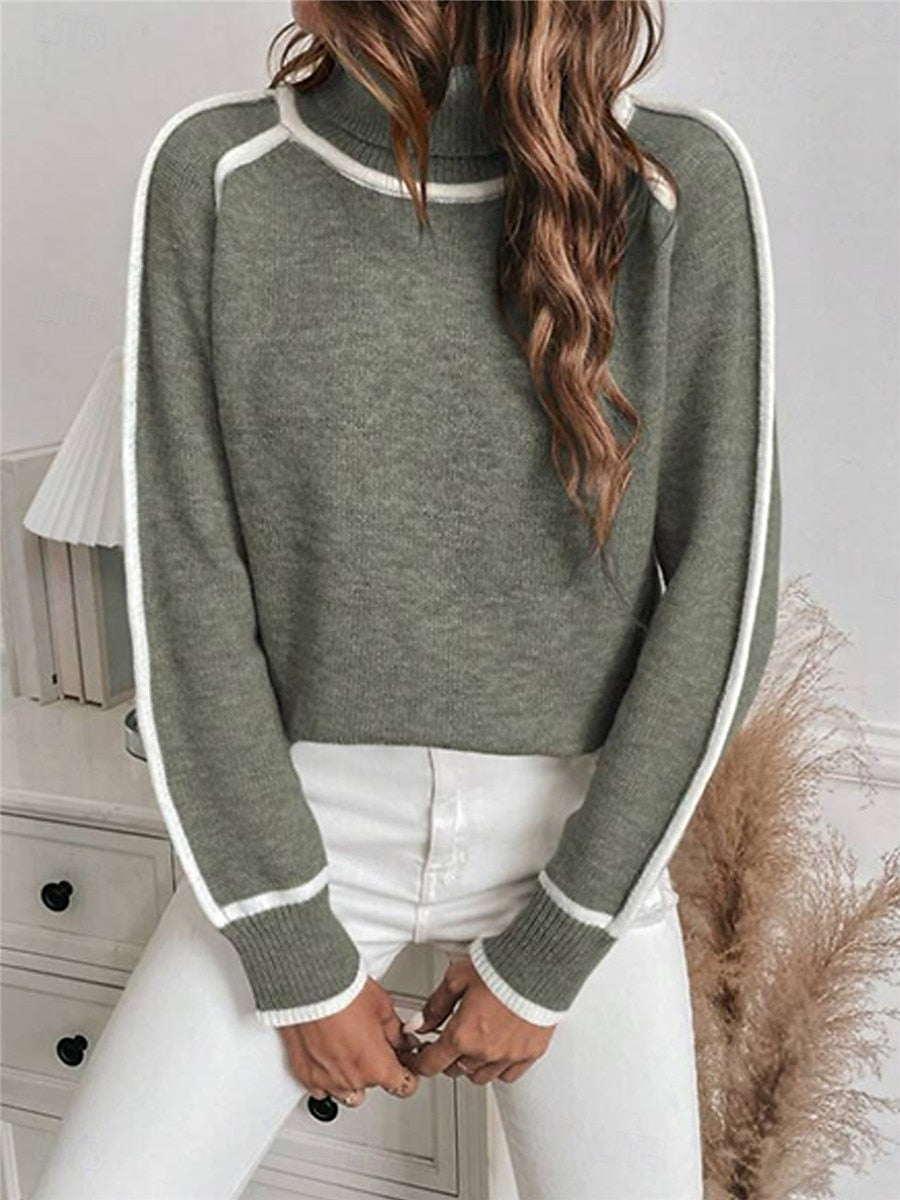 Line | Pull Femme Col Montant Color Block - Image 2
