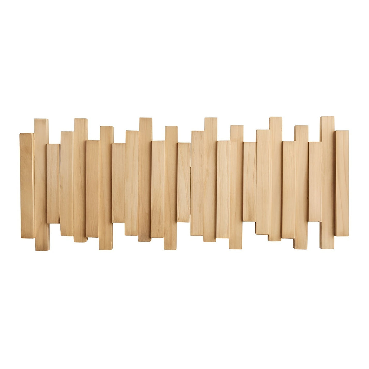 Vægknagerække med foldbare kroge og klavertangent-mekanisme