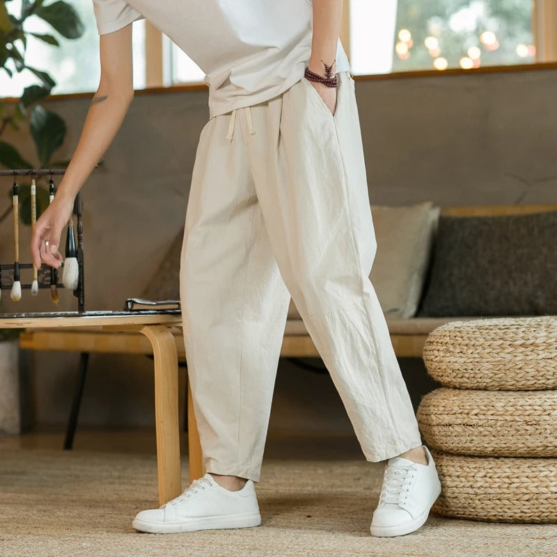 Gianni | Pantalon en coton minimaliste pour un confort sans faille - Image 1