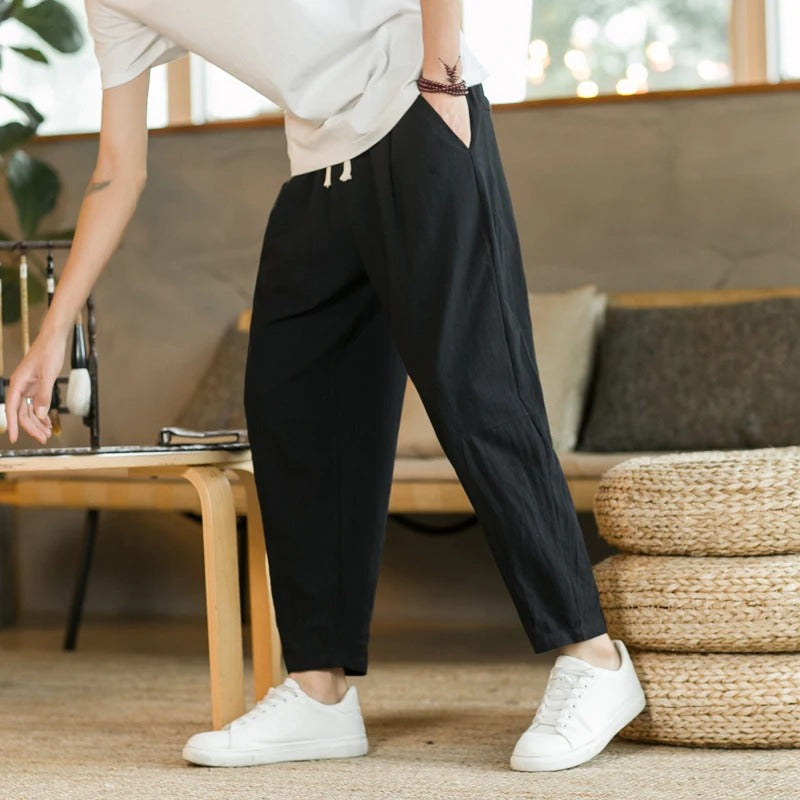 Gianni | Pantalon en coton minimaliste pour un confort sans faille - Image 2