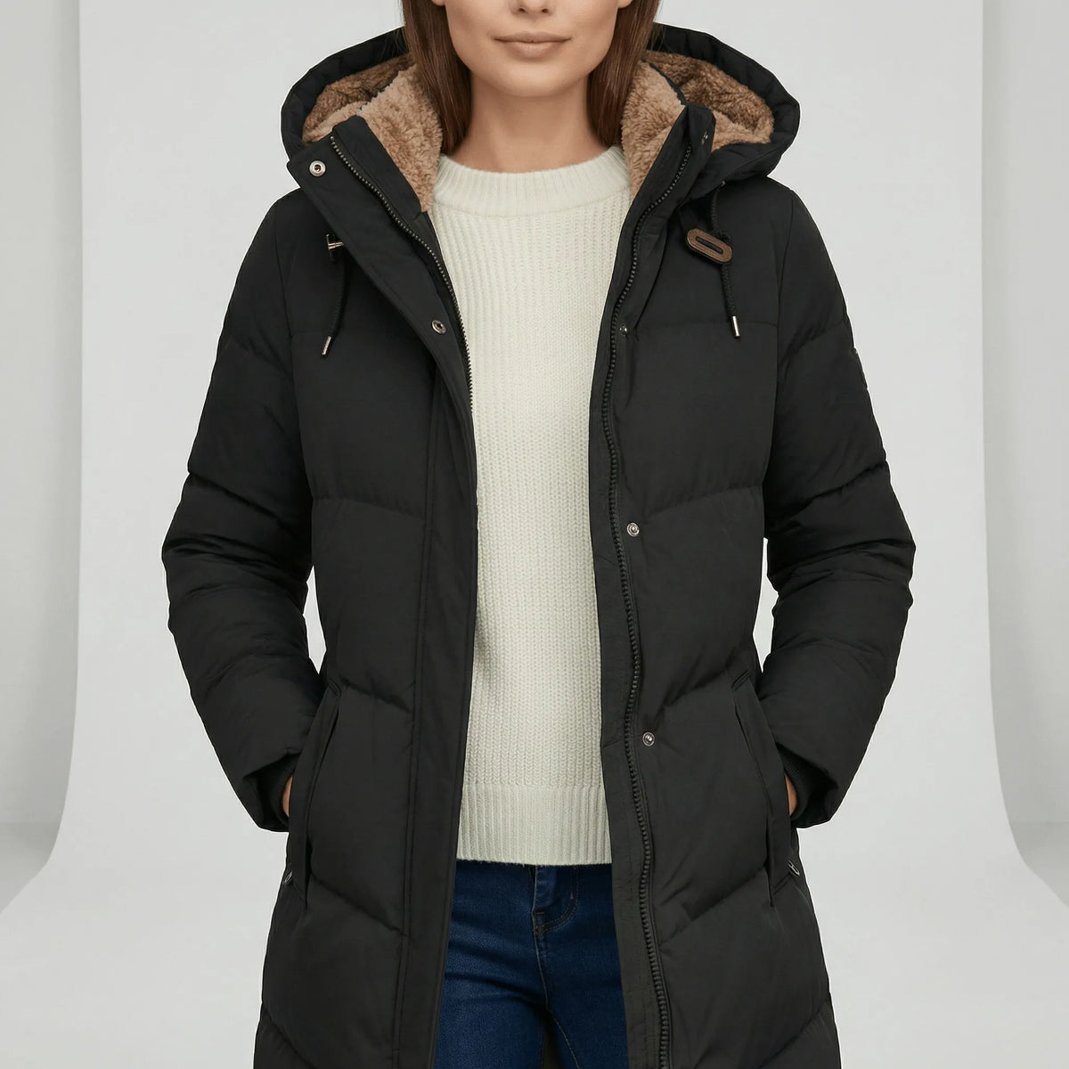 Vinterparka med hætte - Emelie