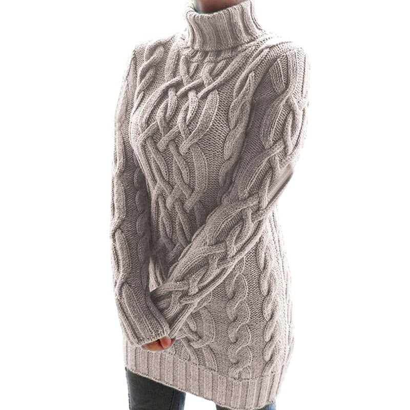 Sophie | Robe Pull Femme Col Roulé Tricot Côtelé - Image 6
