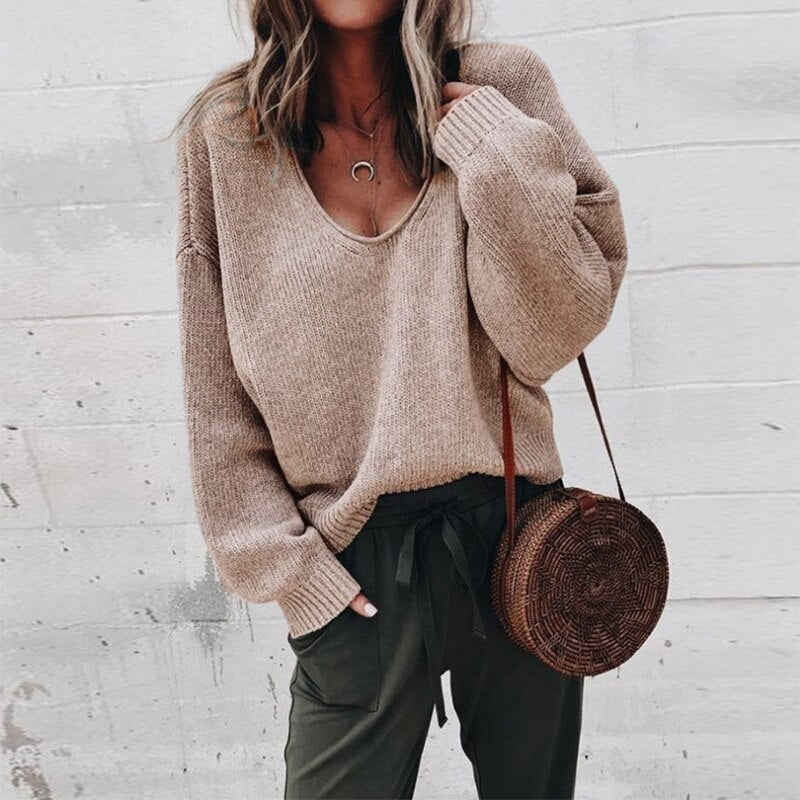 Vérane | Pull ample à col en V pour femme - Image 5