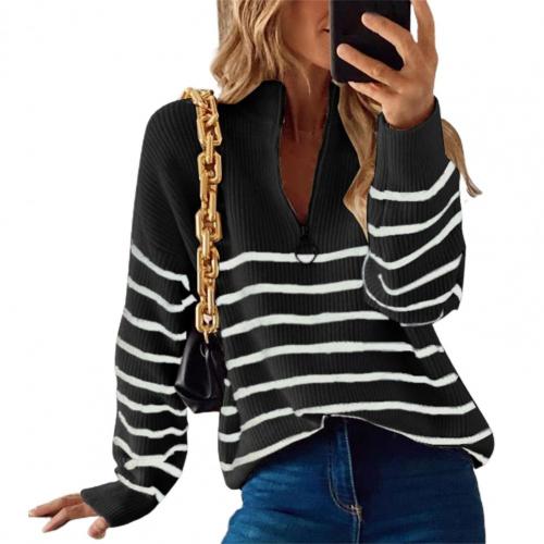 Mara | Pull rayé à col zippé pour femme - Image 4
